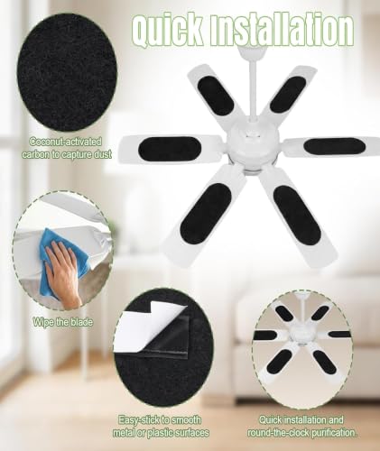 Image of 5 Pcs Ceiling Fan Filter, Air Purifier Pads for Cleaner Indoor Air, Easy Installation without Tools, 250x90x3mm Filter Size