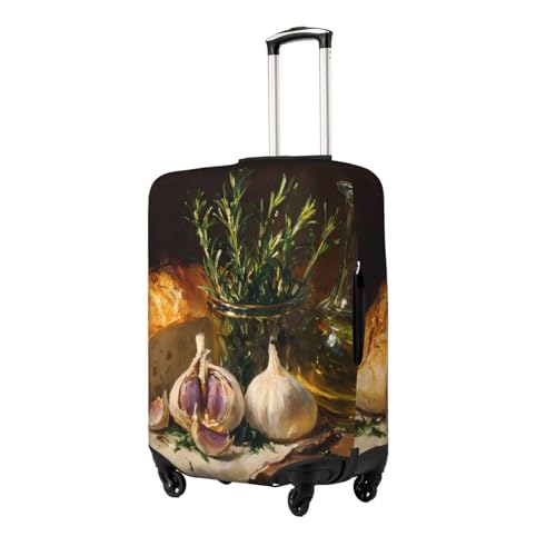 Bread And Oil Elastic Travel Luggage Cover, Washable Spandex Suitcase Protector, Anti-Scratch Fits 18-32 Inch2