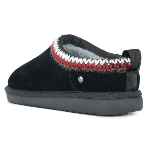 Image of Women's Genuine Shearling Slippers Suede Warm Indoor Outdoor Shoes Rubber Sole