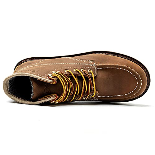 ACDSAF Work Boots for Men - 6 Inch Wedge Soft Toe Mens Work Boots, Waterproof Construction Work Shoes (Brown Color,Size 8) by ACDSAF - Used condition - Image 4