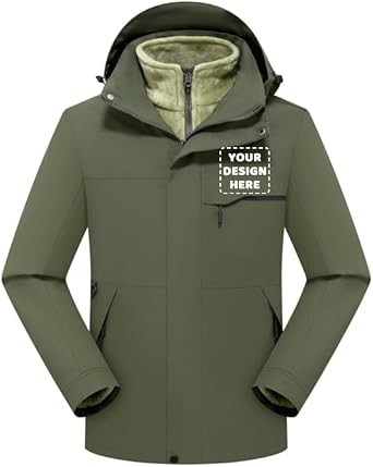 Custom Mens 3-in-1 Jacket, Winter Fleece Jacket And Waterproof Windproof Outdoor Sports Jacket