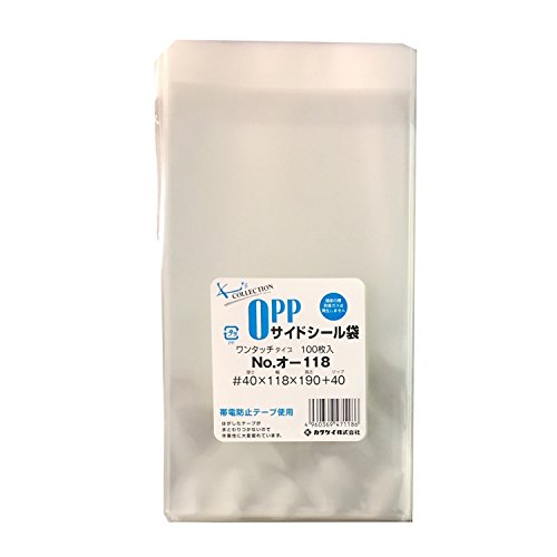 カクケイ OPP袋 クリアパック テープ付 40ミクロン 100枚 118×190mm