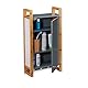 Relaxdays Hängeschrank Bad, Wandschrank mit Bambusrahmen und 3 Haken, Badhängeschrank HBT 58 x 31,5 x 15 cm, dunkelgrau