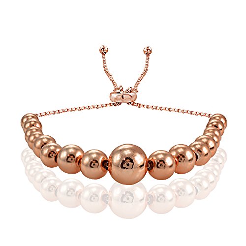 Image of Hoops & Loops Sterling Silver Graduated Bead Adjustable Bracelet