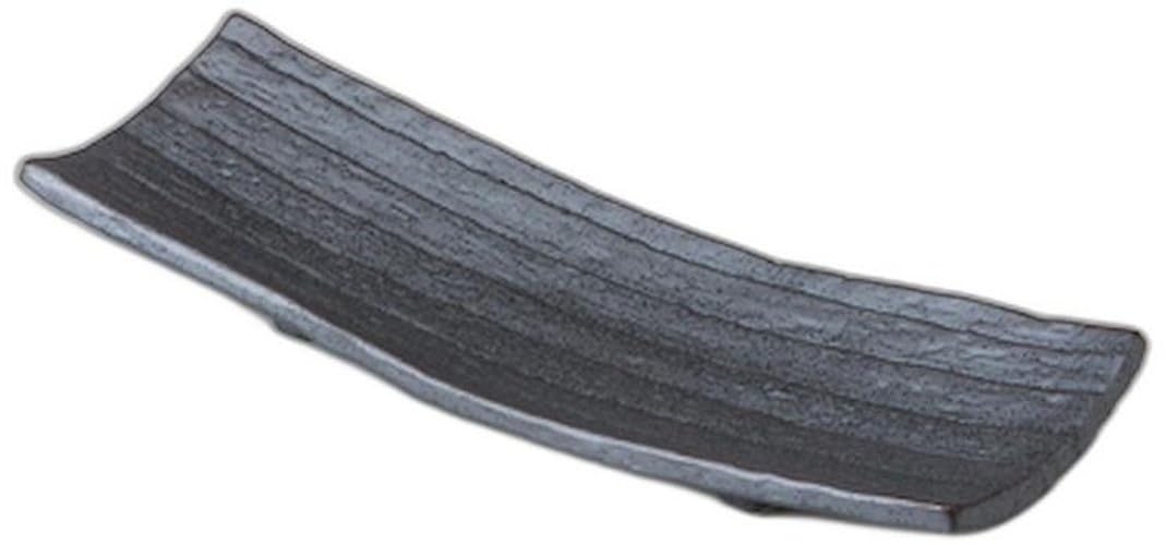 Namban N Line Dish with Saucer [12.6 x 4.1 x 1.7 inches (32 x 10.5 x 4.2 cm) | Sanma Plate, Setomonohonpo