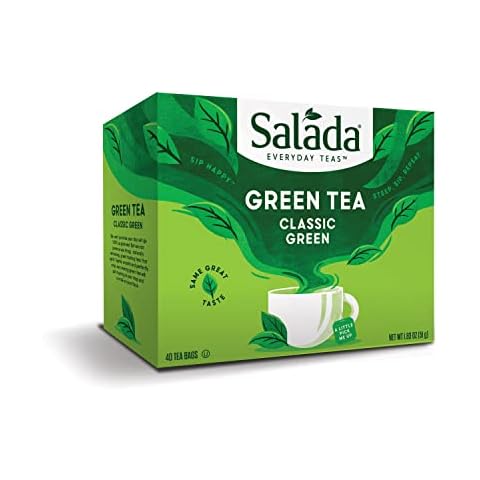 Salada Green Tea with 40 Individually Wrapped Tea Bags Contains Caffeine Brew Hot Naturally Flavored Rich in Antioxidants Zero Calories Cover