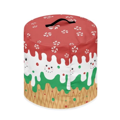 Image of Christmas Ice Cream Air Fryer Cover Popular Dust Cover | Recyclable Suitable for Crock Pot Pressure Cooker Holiday Decoration Accessories for Christmas Party Decor 3 Quart