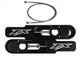 FTD Customs 2012-2023 ZX14 Swingarm Extensions Black Engraved - Made in USA (4.5-9' Stretch with ABS Brake Line)
