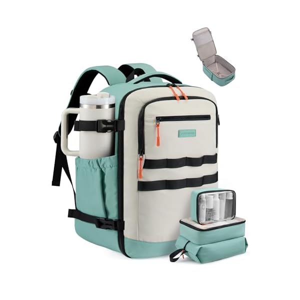 LOVEVOOK 50L Travel Backpack for Women & Men, TSA Approved Carry On Backpack with 3 Packing Cubes, Waterproof Personal Item Bag Fits 17" Laptop, Weekender Essentials Overnight Backpack for Trip