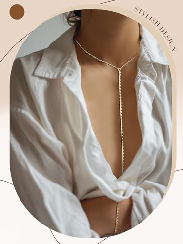 Landical 12 Pcs Gold Body Chains for Women Sexy Layered Belly Waist Bikini Bra Chain Women Summer Body Jewelry Sexy Beach Chains Jewelry Accessories
