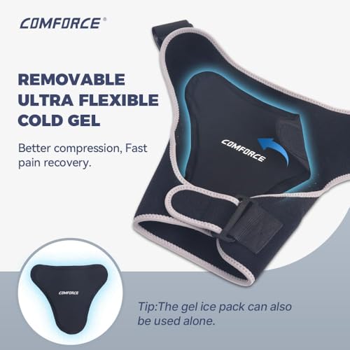Shoulder Support Wrap with Gel Pad, Shoulder Brace for Pain, Rotator Cuff Support Brace for AC Joint Paint Relief, Shoulder Ice and Hot Pack, Fits Left and Right Arm - Image 4
