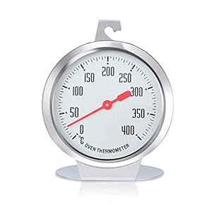 Thermometer voor elektrische oven, oventhermometer voor gasoven, roestvrijstalen oventhermometer met grote wijzerplaat voor keukenbakbenodigdheden