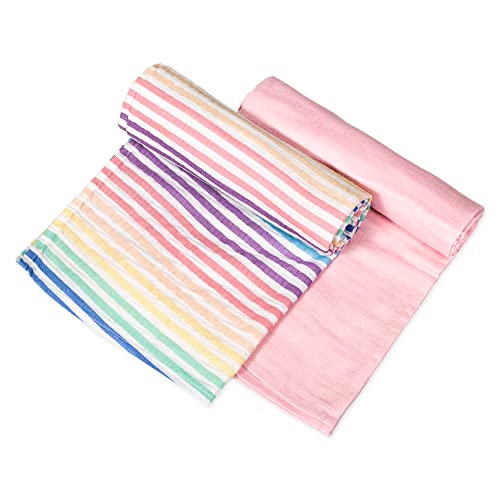 Image of HonestBaby Baby 100% Organic Cotton Swaddle Receiving Blankets (2 Pack)