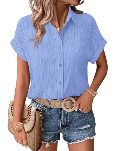Chemise boutonnée femme manches courtes col texturé XX-Large