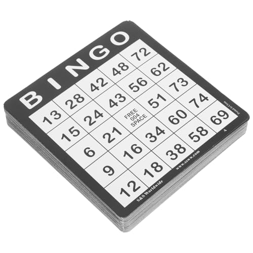 FUTUREORYY 50 Tarjetas De Bingo para Decoración De Fiestas Tarjetas De Bingo para San Valentín Tarjetas De Repuesto para Juegos De Fiesta Tarjetas para Raspar Números De Bingo Adornos