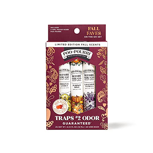 Image of Poo-Pourri ST8742 Toilet Spray, 10 ml (3 Pack), Original Citrus + Pumpkin Spice + Lavender Vanilla, 3 Count