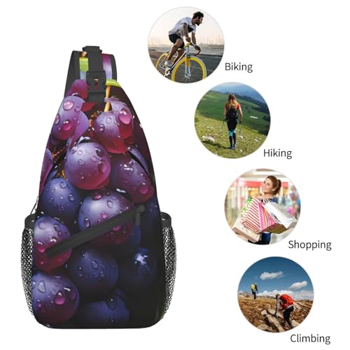 Bolso tipo bandolera unisex con estampa de uvas miniatura 6