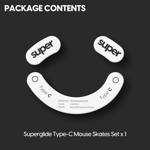Image of Superglide Glass Mouse Skates - Consistent Controllable Glide, Polished Round Edge, Super Balanced Gaming Mouse Feet with Durable Sole for Razer DeathAdder v3 Pro (Type-C, White)