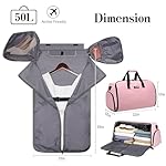 Garment Duffle Bags for Travel, Carry On Garment Duffel Weekender Bag 45L | 2-days Trip,Wrinkle-Free Travel,Separate Shoe Pocket | Overnight Garment Bag for Vacation, Business Trips, Weekend - Image 5