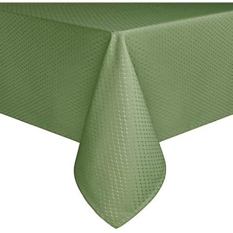 Eforcurtain Shabby Chic Waffle Weave Fabric Table Cover Rectangle Tablecloth Stain Resistant /Spill-proof /Waterproof (60x84, Light Sage Green) Cover