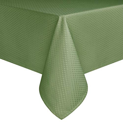 Eforcurtain Comtemporary Rectangular Table Cover Waterproof Fabric Waffle Weave Tablecloth, Light Sage Green, 60 by 84-inch