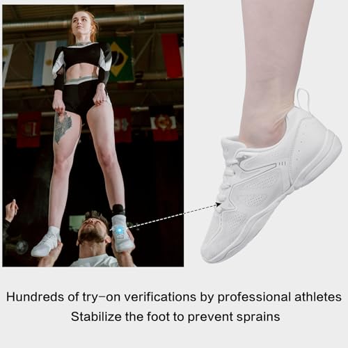 Image of Cheer Shoes Women Cheerleading Dance Shoes Fashion Sneakers Athletic Sport Training Lace Up Shoes for Gilrs