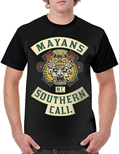 T-Shirts - Mayans Mc T Shirt Mayans Mc Merch T-Shirt Man Fashion Tee Shirt XXX Funny Polyester Printed Graphic Tshirt (Black XL)