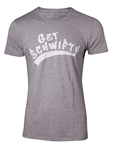 Bioworld EU Rick and Morty Men's Get Schwifty T-Shirt, Extra Large, (TS180756RMT-XL) Camiseta, Grey (Grey Grey), XL para Hombre