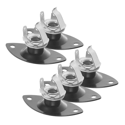 Toyvian 5 Piezas Placas de Jack Ovaladas Recessed Negras para Guitarra Eléctrica Placa de Montaje de Conector de Mono para Reparación y Proyectos DIY