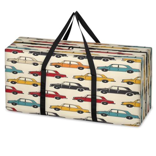 Adornori Cars Extra Large Moving Bags with Zippers & Carrying Handles, XXL Heavy-Duty Storage Tote Moving Boxes for Space Saving