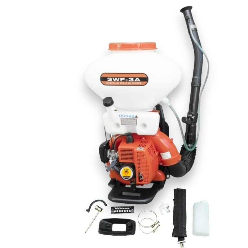 ATOMIZADOR DE Gasolina con Mando Central 3WF-3. Sulfatadora de Mochila, Pulverizador de Espalda, Atomizador de Gasolina, Sulfatadora de Mochila para liquido y Polvo. Soplador de Hojas.