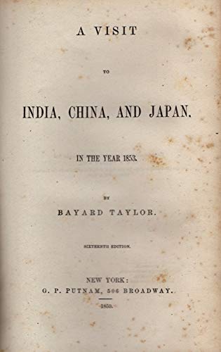 A Visit To India, China, And Japan In The Year ... B0006DACWM Book Cover