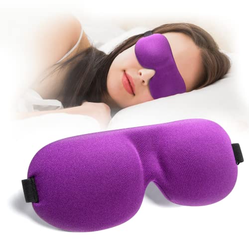 NEWVANGA Sleep Mask for Back and Side Sleeper, Complete Light Blocking 3D Eye Mask for Sleeping, Zero Eye Pressure Adjustable Night Blindfold Ultralight Travel Nap Eye Cover