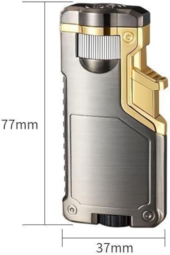 Encendedor a gas butano recargable con llama triple miniatura 6