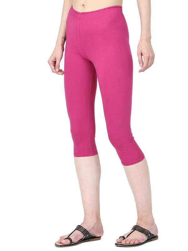 Image of Robinbosky Premium Stretchable Cotton Capri Legging for Women | Suitable for Formal wear & Casual wear | High-End Elastic Makes. The Leggings Squat Proof and Durable for Travel, Yoga, & Workout.