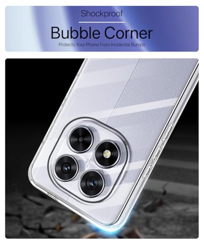 Image of WOW IMAGINE Transparent Back Cover Case for Redmi Note 14 Pro 5G | Poco X7 5G | Raised Bumps for Full Device & Camera Protection Shockproof TPU Silicone Back Case Mobile Cover - Transparent
