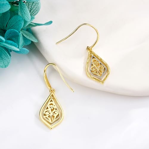 Boucles d'oreilles en filigrane légères anti-allergie bijoux boho argent - 2