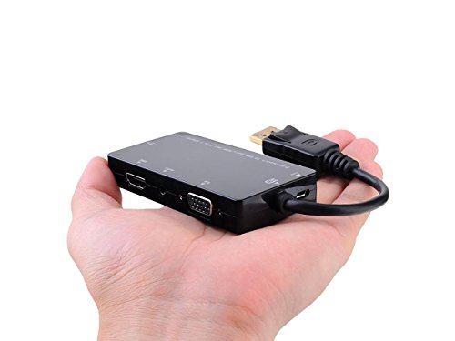 Adaptador 4 en 1 DisplayPort macho a DVI HDMI VGA audio hembra miniatura 5