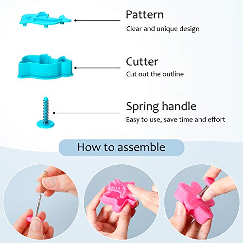 12 Pieces Ocean Cookie Cutters 3D Jellyfish Seahorse Clownfish Octopus Dolphin Crab Conch Starfish Seashell Sugar Cookie Pie Crust Cutter Pastry Fondant Stamp Baking Mold Cake Decoration Tool #TOP3