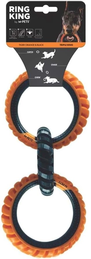 M-PETS RING KING KÖPEK OYUNCAĞI TRIPLE ORANGE/BLACK