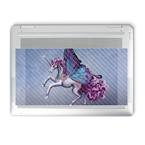 Image of MightySkins Carbon Fiber Skin Compatible with HP Spectre x360 14 inch (2022) Full Wrap Kit - Lilac Unicorn | Protective, Durable Textured Carbon Fiber Finish | Easy to Apply | Made in The USA