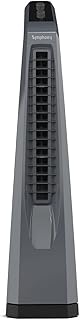 Symphony Surround Sr. Bladeless Tower Fan for Room | 90 Degree Swivel Action, Knob Control Panel | Low Power Consumption | Removable Dust Filter For Clean | 1 Year Warranty | Grey