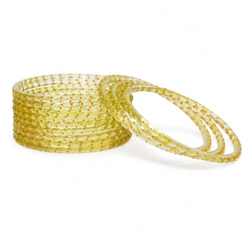 Image of Raindrop Crystal Glass Bangles, Pack of 12