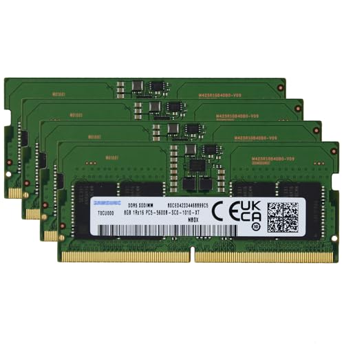 Image of Factory Original 32GB (4x8GB) Compatible for Lenovo ThinkPad P16 Gen 2 Laptop DDR5 5600MHz PC5-44800 SODIMM 1Rx16 CL46 1.1v Notebook Memory Module Upgrade RAM Adamanta