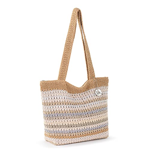 Image of The Sak Casual Classics Tote Bag - Hand Crochet Woman's Purse For Everyday, Travel, Beach Bag - Handbag With Shoulder Straps