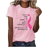COUPE FÉMININE: Silhouette ajustée avec manches courtes flatteuses, disponible en rose vif pour une visibilité maximale. Vêtements graphiques conçus spécifiquement pour les femmes atteintes d'un cancer du sein.