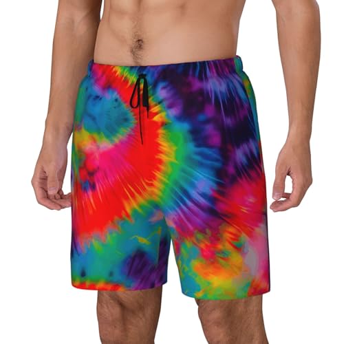 Colorful Tie Dye Pattern Print Mens Swim Shorts Trunks Inseam Compression Liner Quick Dry Zipper Pocket2