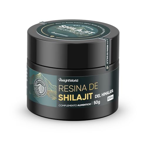 Shilajit Resina del Himalaya 50 g - Con Ashwagandha, Cúrcuma y Musli Negro - Fuente Natural de Ácido Fulvico, Ácido Húmico Withanólidos y Curcumina - Sin OGM y con Espátula Incluida