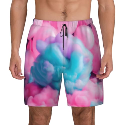Short de bain en coton rose pour homme, confort et séchage rapide haut de gamme