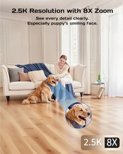 VIMTAG 2.5K 4MP Pan/Tilt Indoor Camera for Pet/Dog/Cat/Baby/Nanny/Home Security with Phone APP, Motion Tracking, Night Vision, 2-Way Audio, AI Detection, 5G/2.4GHz WiFi, Cloud & SD Card, Works w/Alexa - Image 3